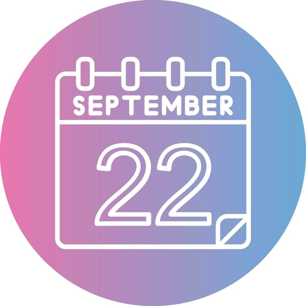 22 September Vector Icon