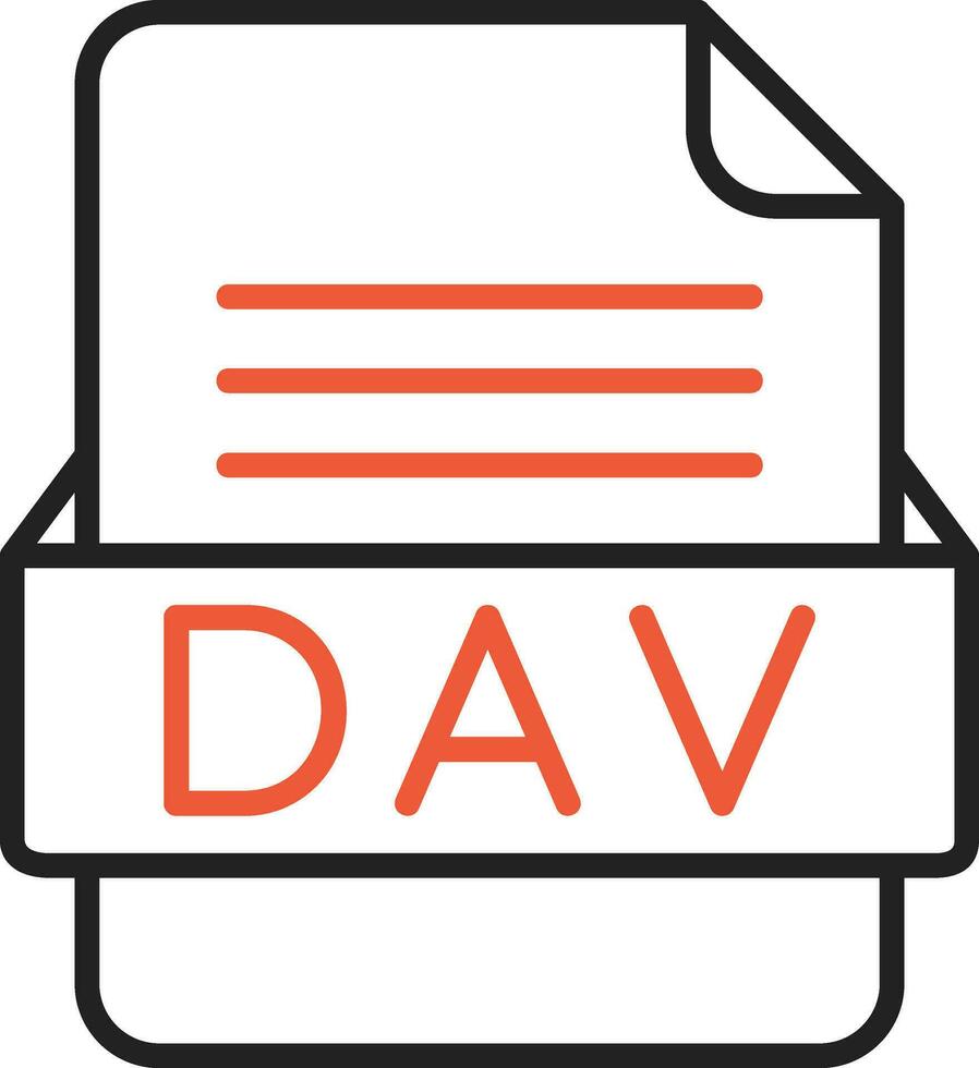 DAV File Format Vector Icon