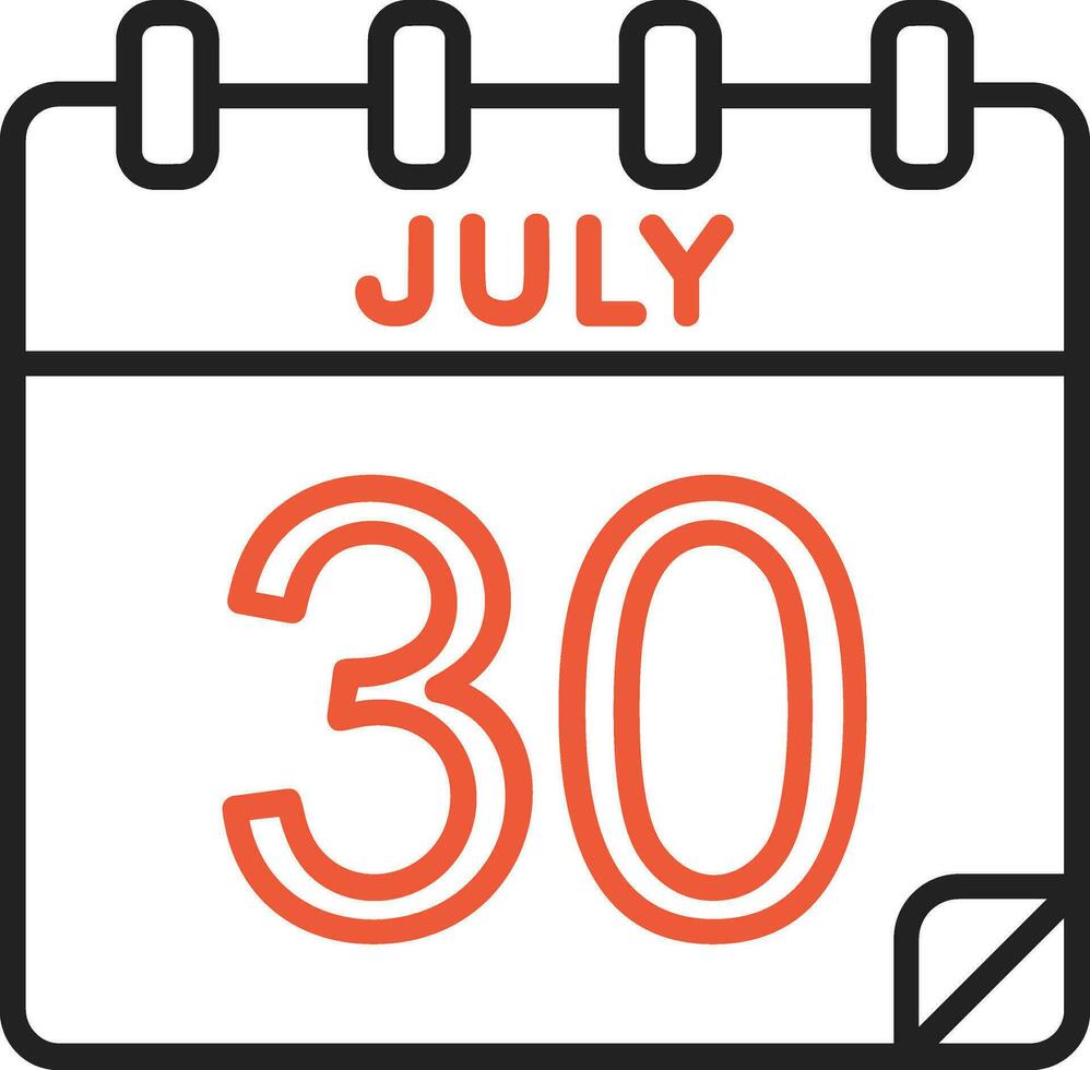 30 July Vector Icon