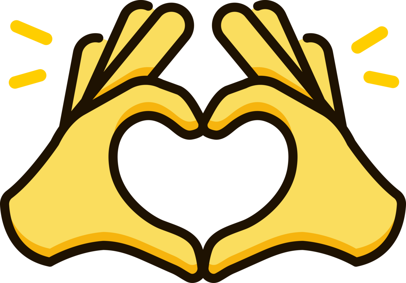 cœur mains icône emoji autocollant png