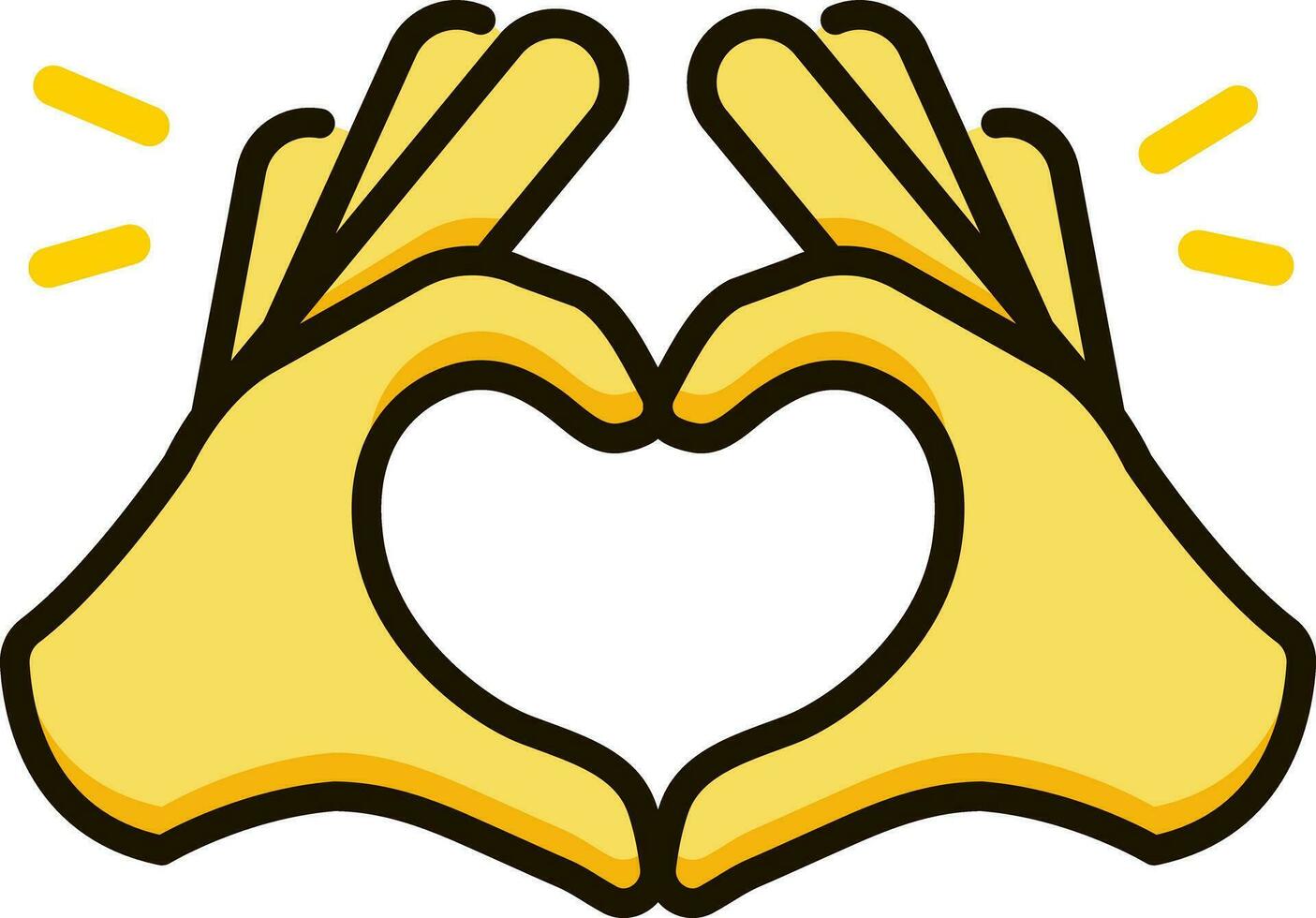 corazón manos icono emoji pegatina vector