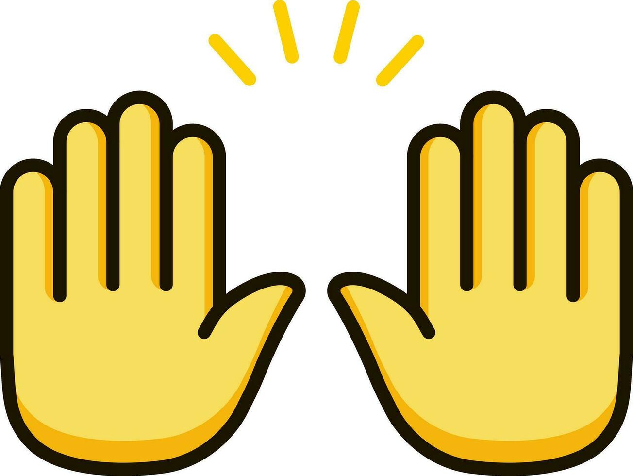 raising hands icon emoji sticker vector