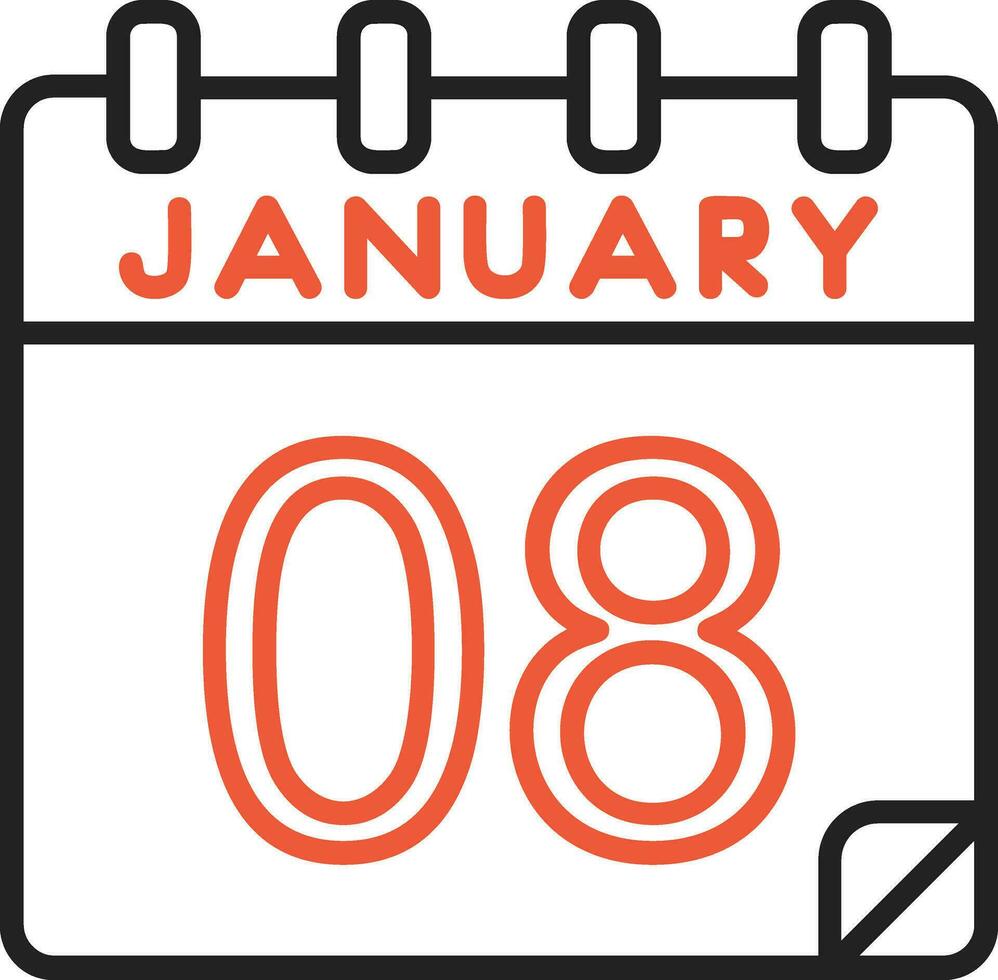 8 January Vector Icon