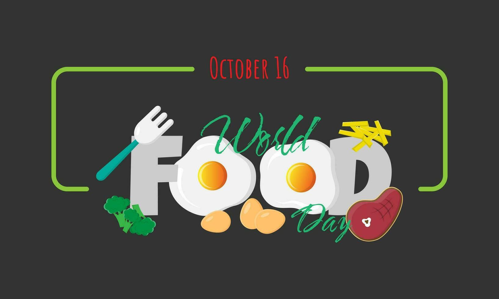 World Food Day poster with food elements vector