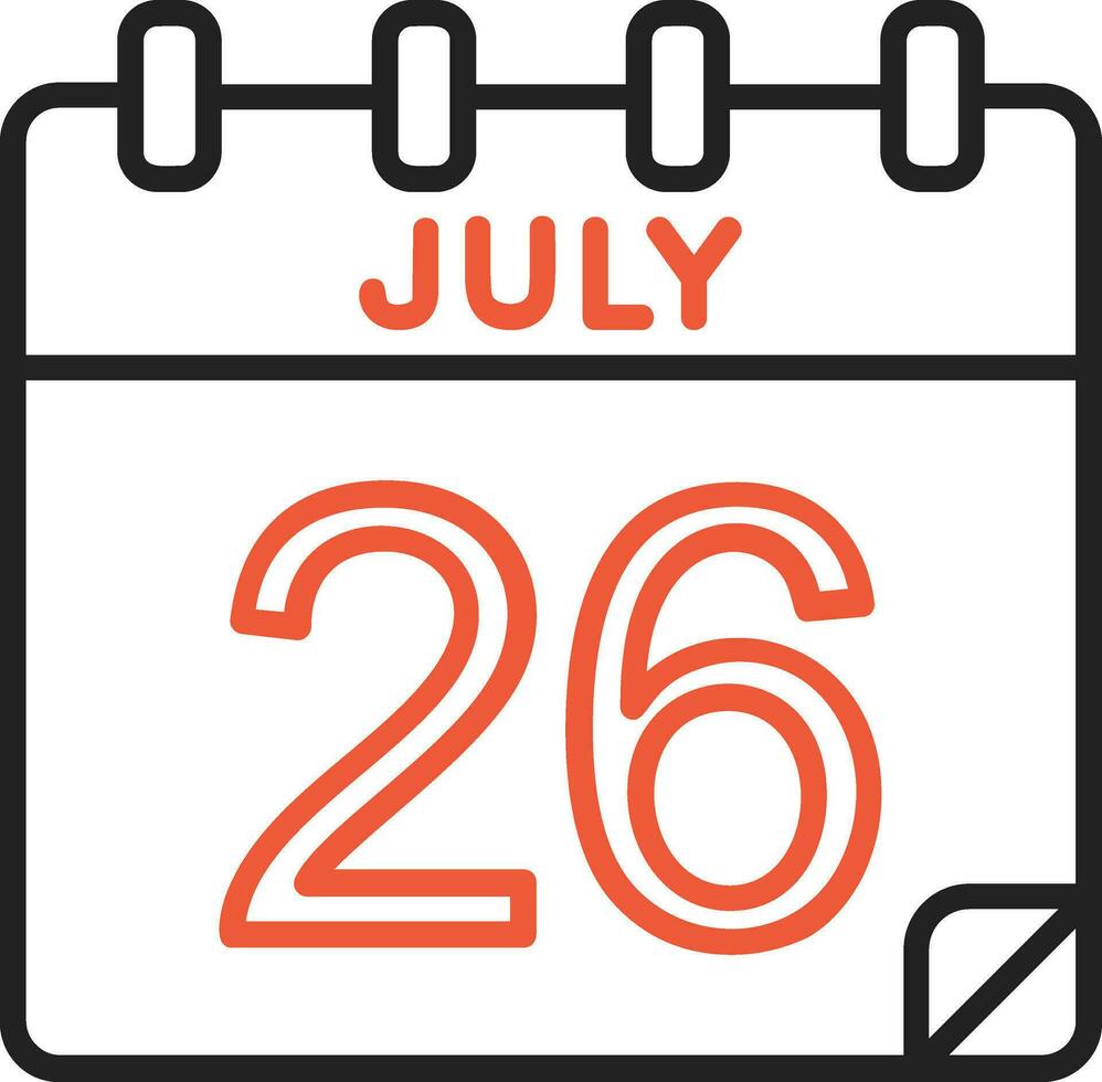 26 July Vector Icon