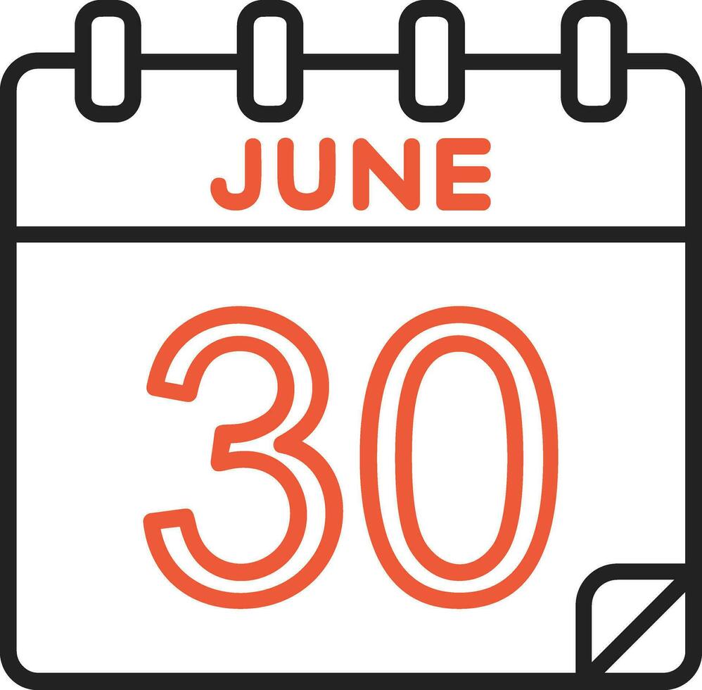 30 junio vector icono