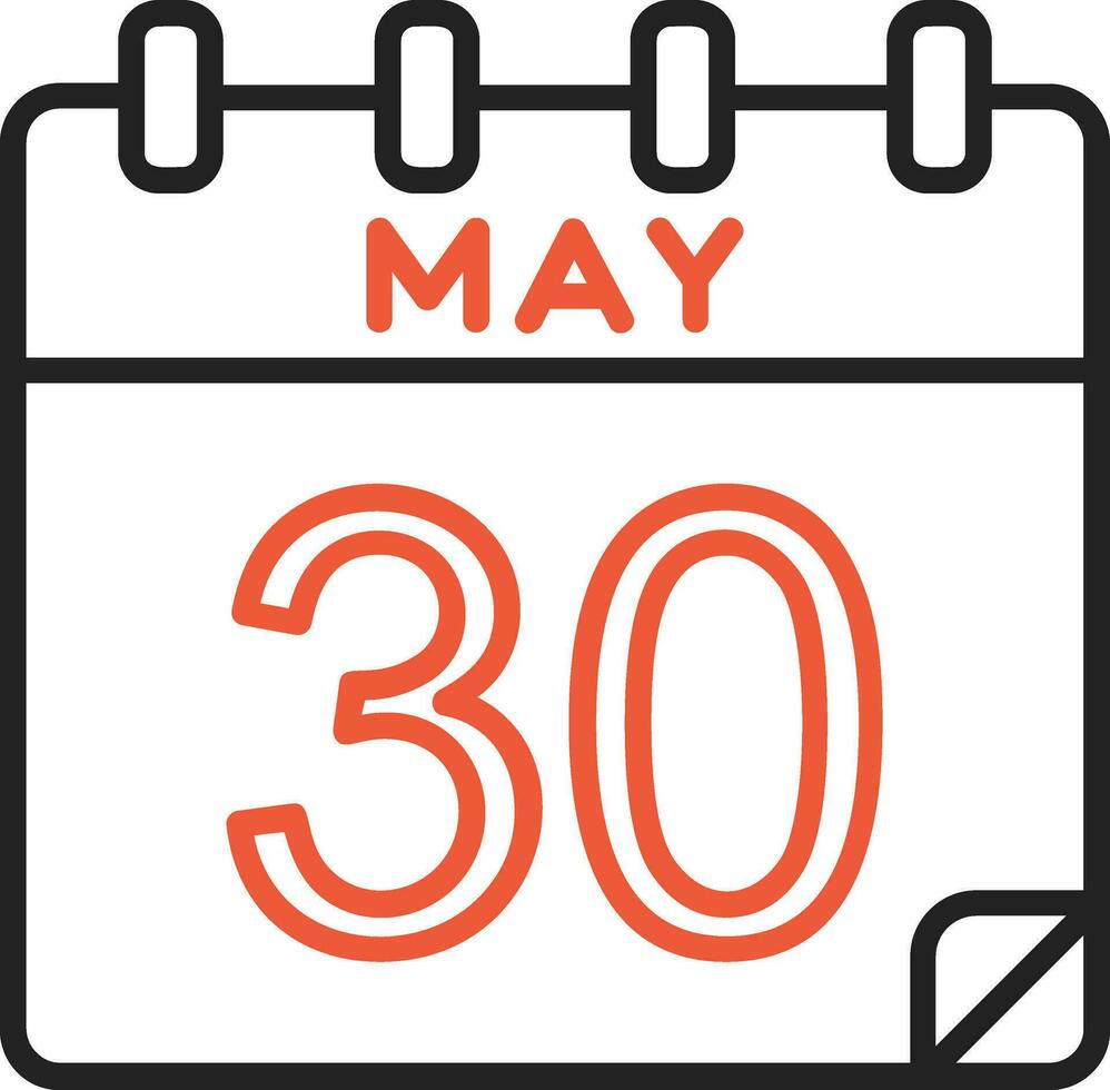 30 mayo vector icono