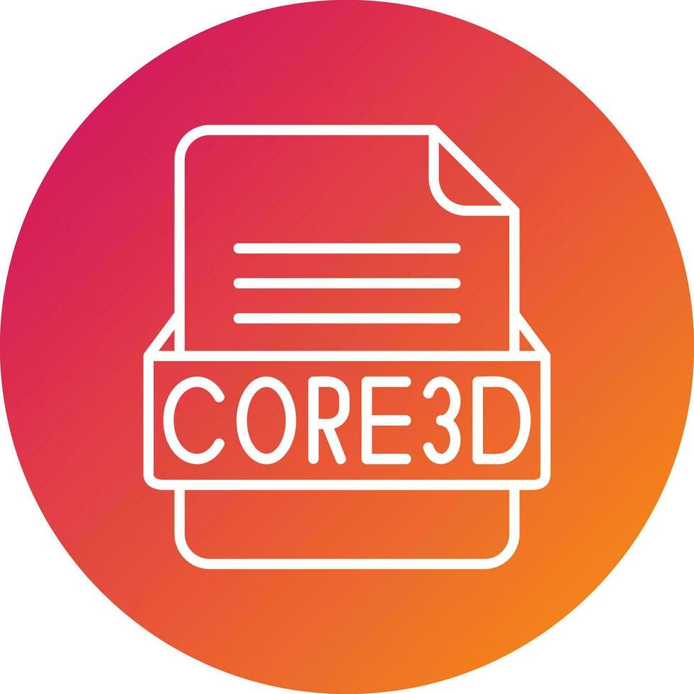 CORE3D File Format Vector Icon