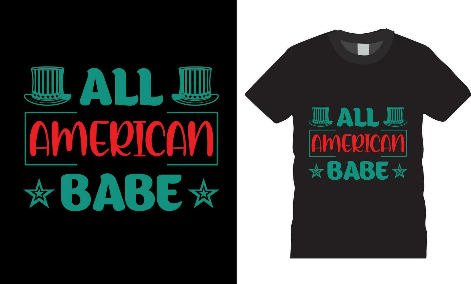 All American babe, typography, Calligraphy U.S. veteran t-shirt design vector