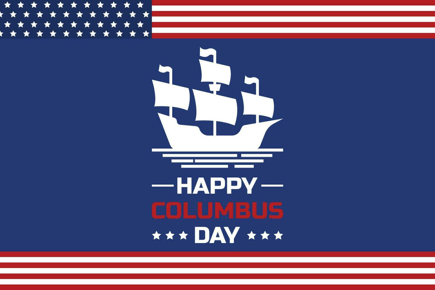 illustration vector graphic happy columbus day greeting card background with flag