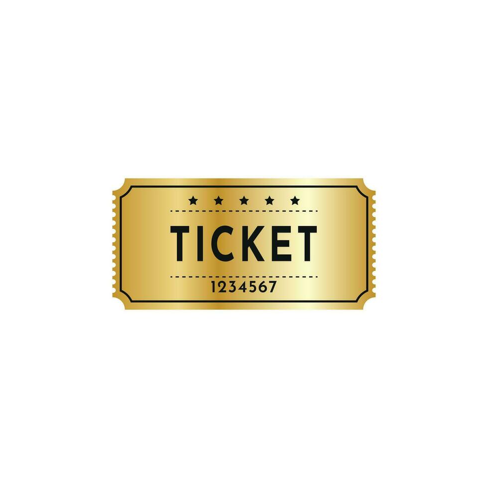 Ticket gold coupon vector design template