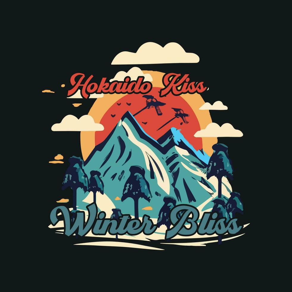 esquí montaña ilustración t camisa diseño. Clásico montaña esquí vector diseño para vestir y ropa para tu marca