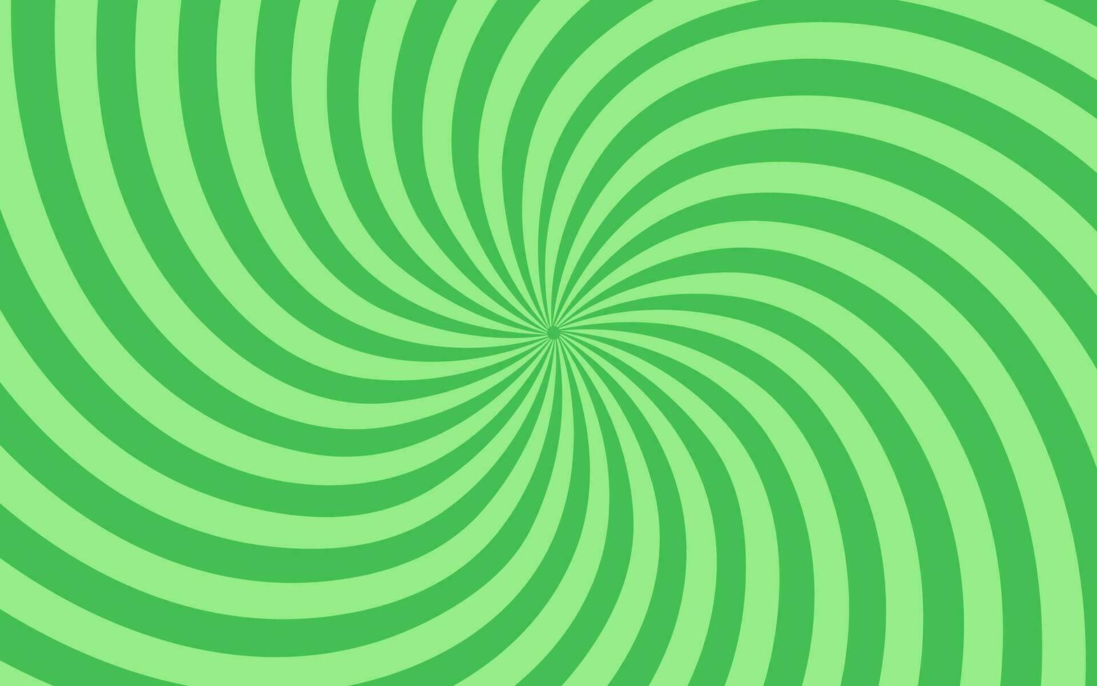 Green starburst or sunburst background in a spiral or swirled radial striped design vector