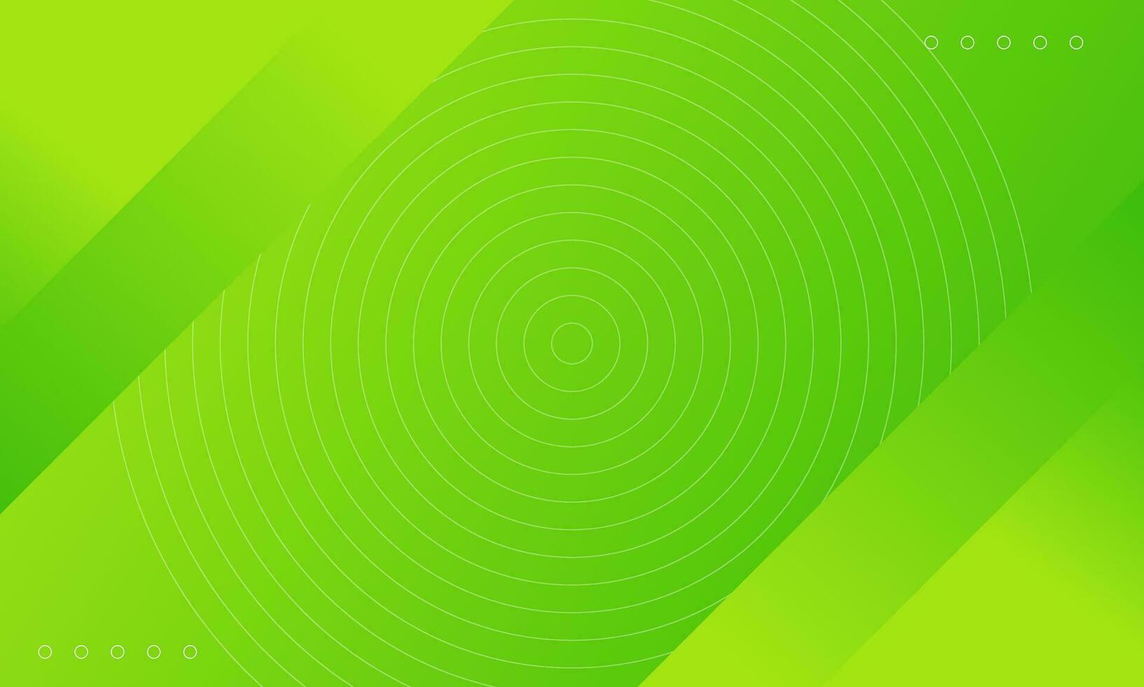 Abstract green banner background with diagonal and circle lines vector