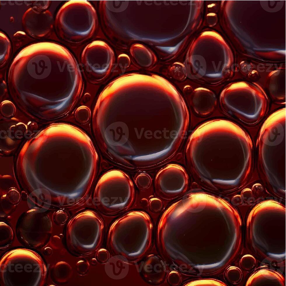 Vector Cosmetic essence, liquid bubble, molecule antioxidant of liquid bubble on water 3d background. photo