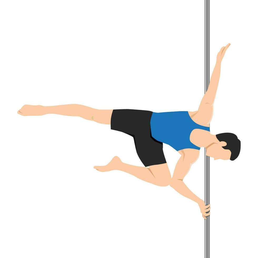 Young man doing pole dancing. 29465784 Vector Art at Vecteezy