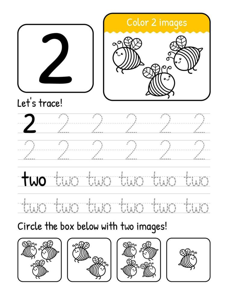 Numbers, Words, Letters Tracing Interior pages Book for Kids activities