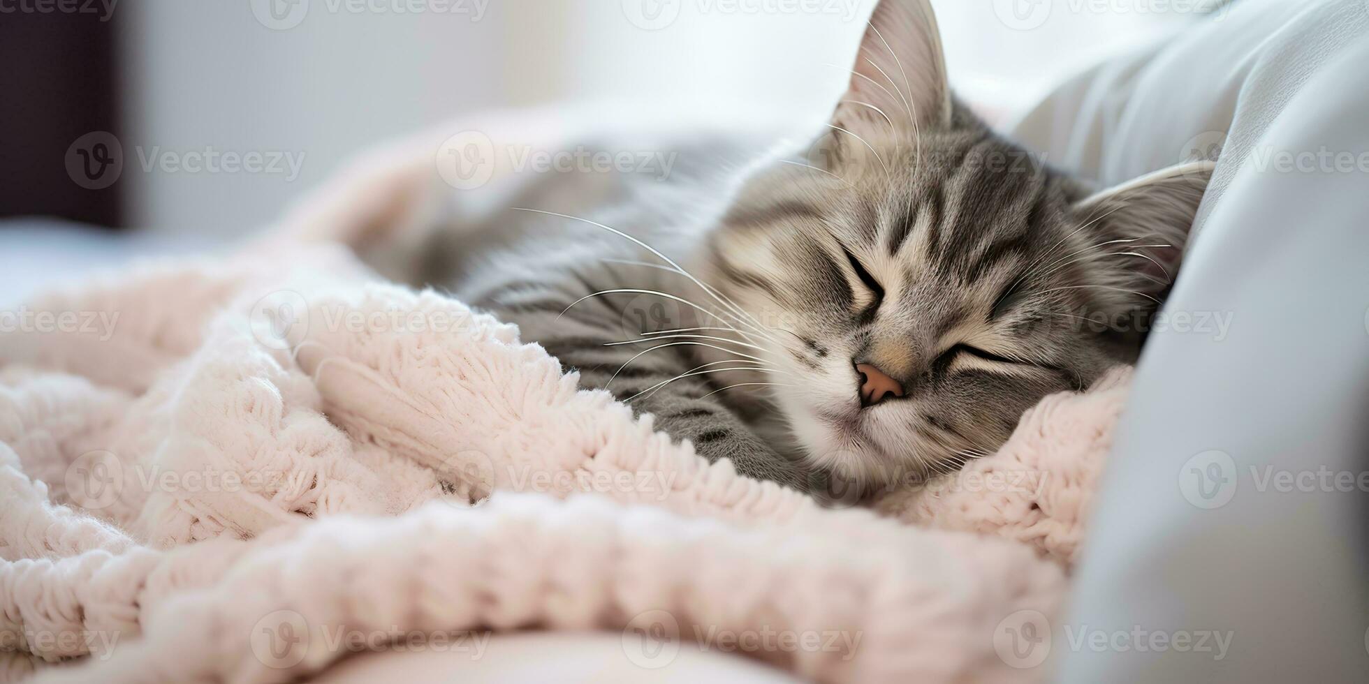 ai generado. ai generativo. acogedor gracioso gato dormido debajo calentar  frazada. hogar frío antecedentes. gráfico Arte 29466762 Foto de stock en  Vecteezy