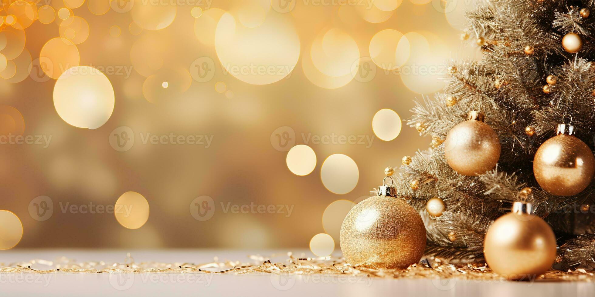 AI Generated. AI Generative. Xmas Christmas New Year tree toys round mockup decoration background holiday vibe. Graphic Art photo