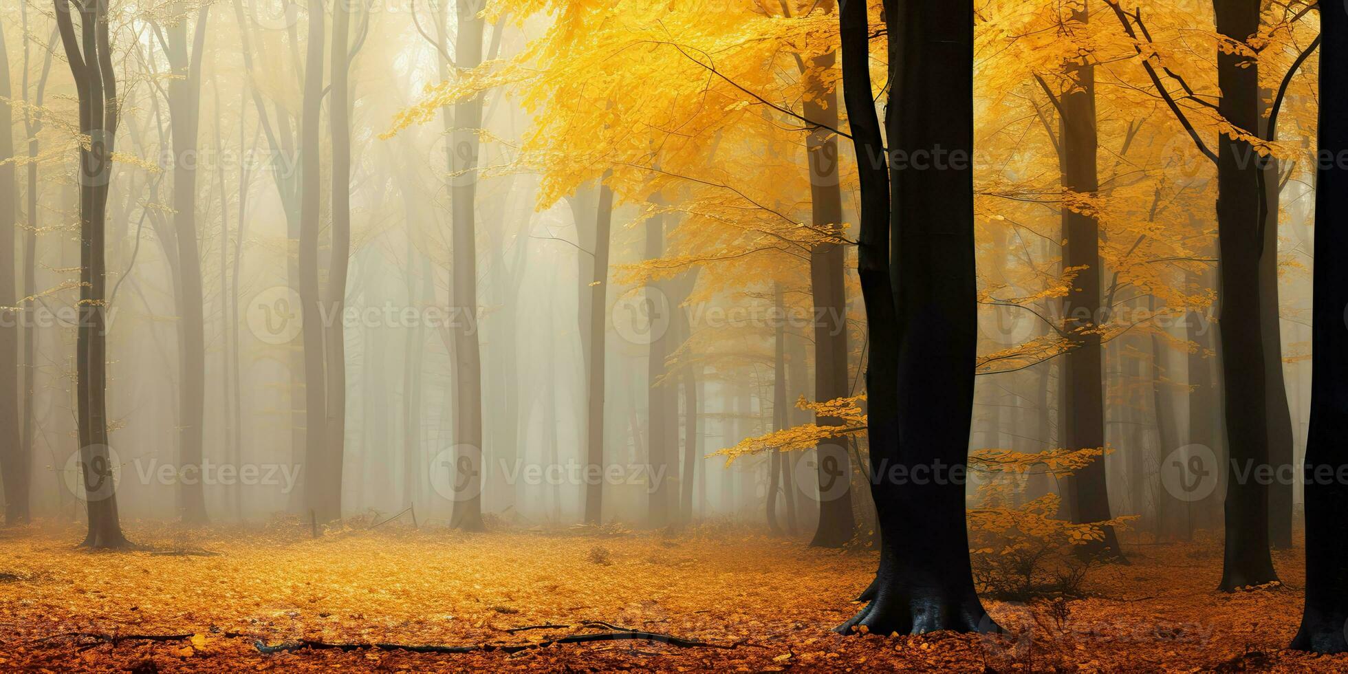 ai generado. ai generativo. otoño bosque al aire libre naturaleza naranja amarillo parque otoño paisaje antecedentes. gráfico Arte foto
