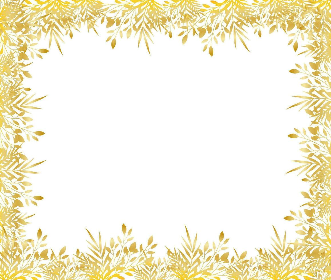 Gold floral frame. Vector. Isolated for your Text, luxury style vector