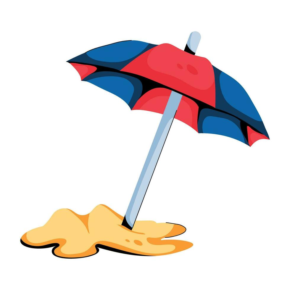 Trendy Beach Umbrella vector