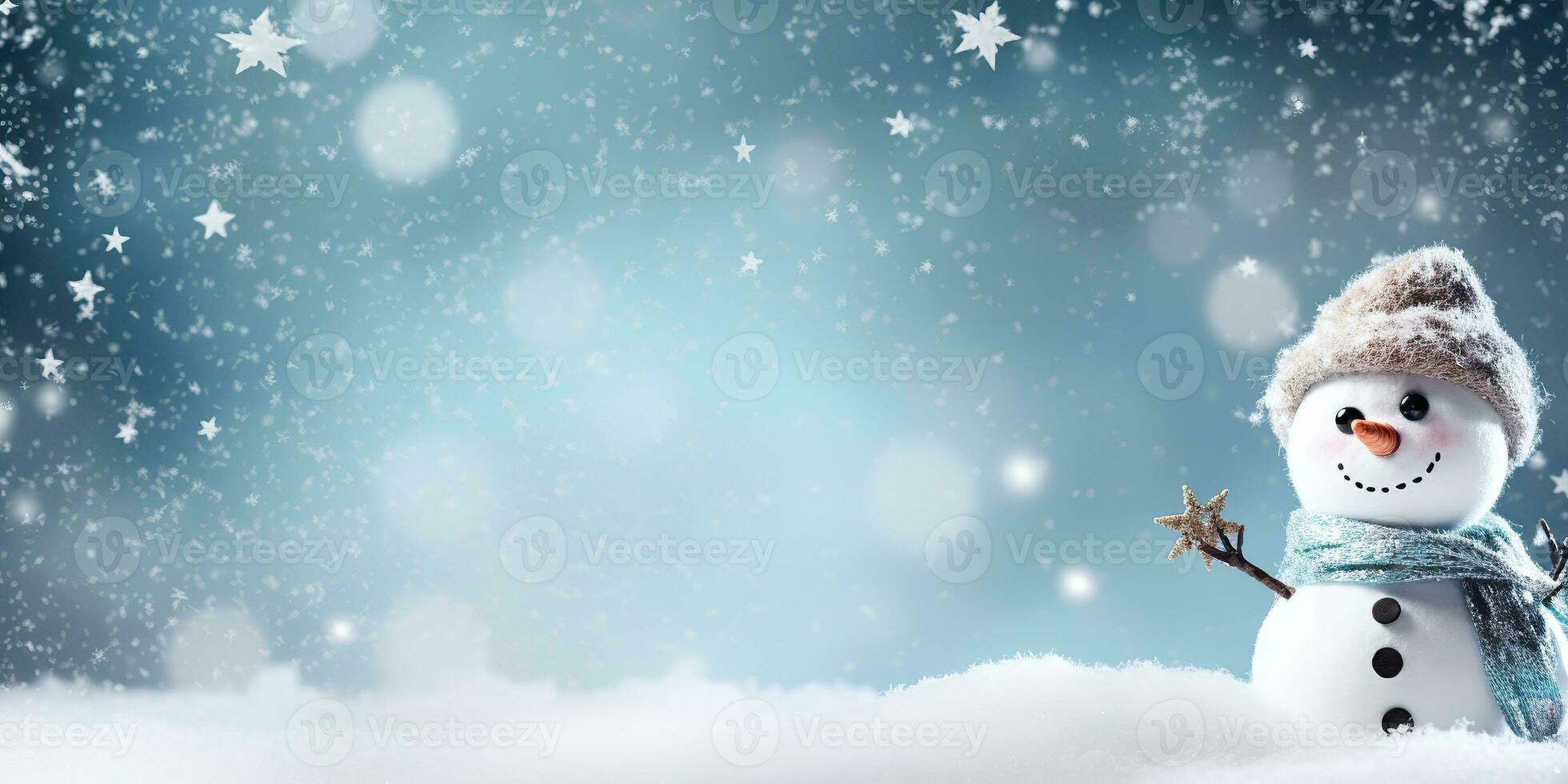 AI Generated. AI Generative. Winter snowball snowflakes snow man snowman christmas new year xmas background mock up. Graphic Art photo