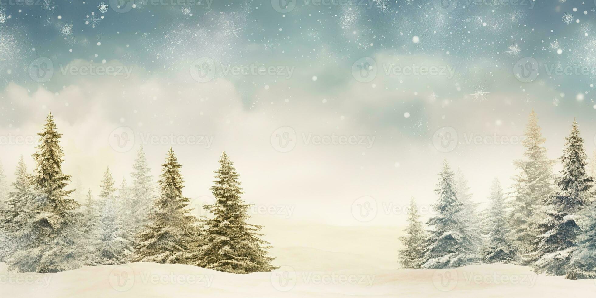 AI Generated. AI Generative. Merry christmas xmas new year winter holiday forest landscape. Graphic Art photo