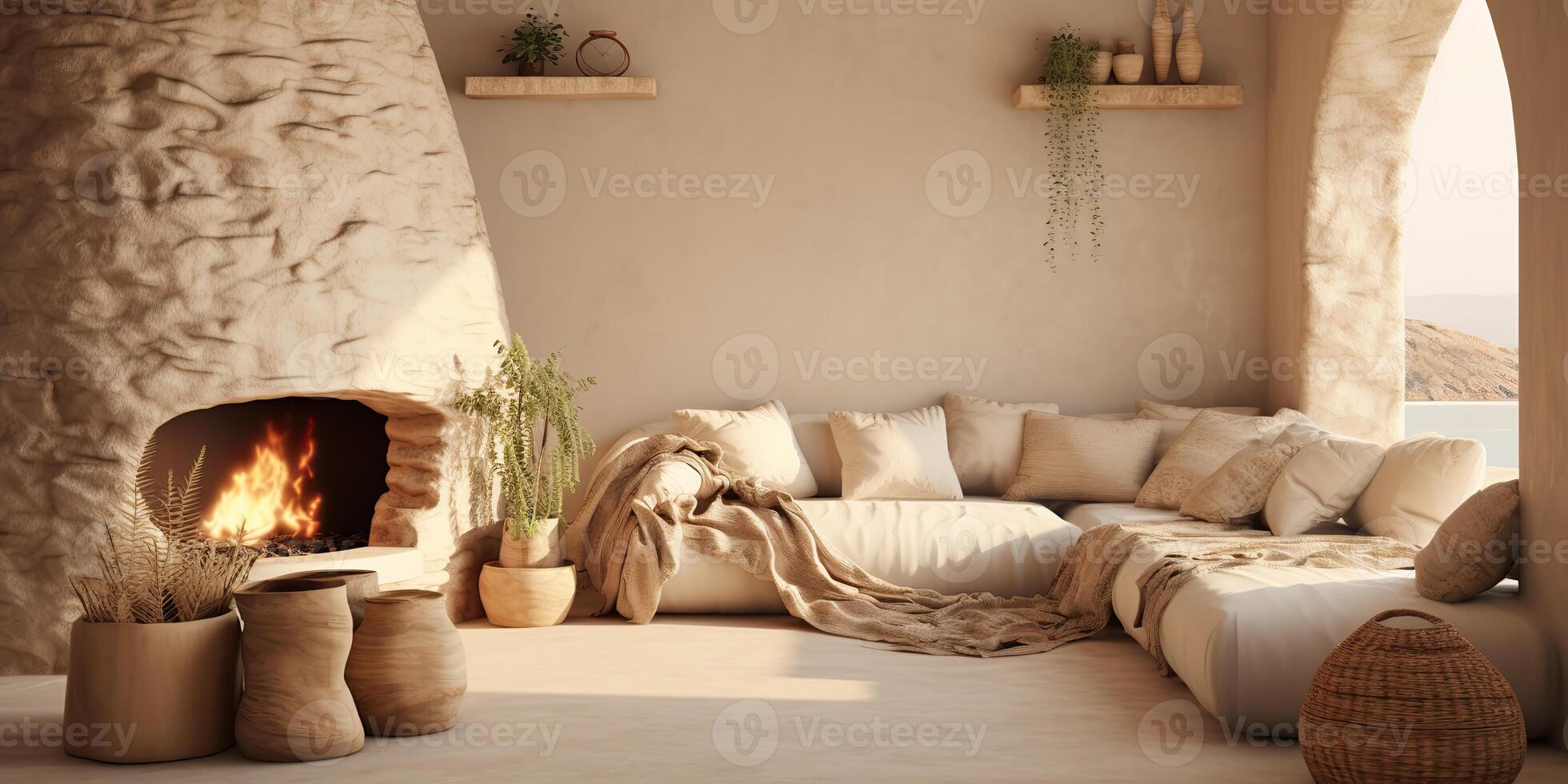 AI Generated. AI Generative. Cozy home wooden minimal decoration ...