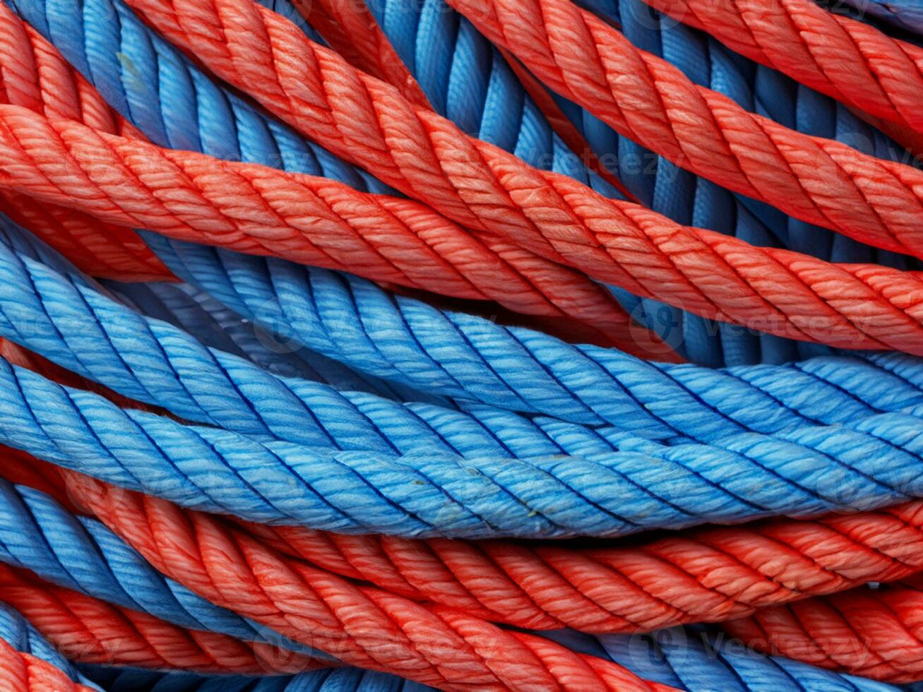 close up blue and red ropes photo