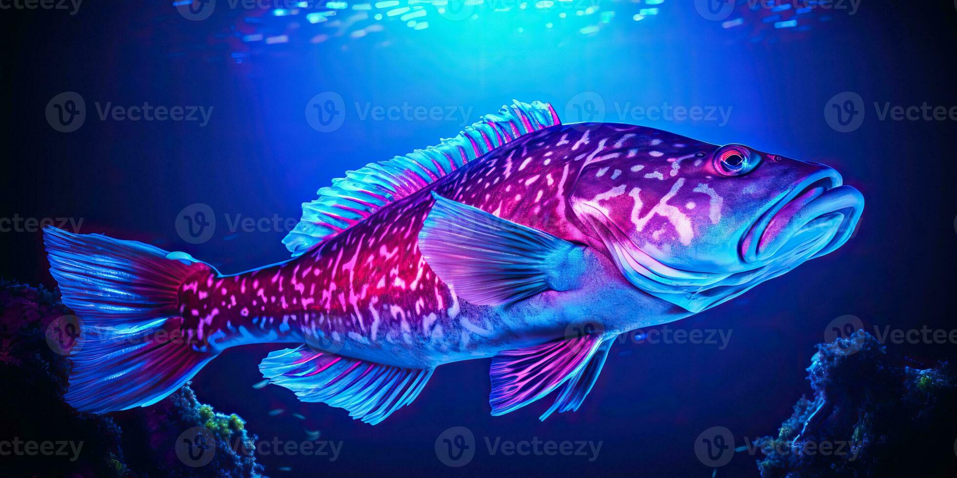 AI Generated. AI Generative. Realistic photo illustration of atlantic cod fish. Fishing underwater wild nautical world. Graphic Art