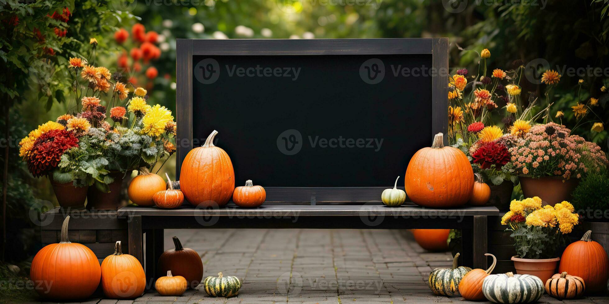AI Generated. AI Generative. Halloween holiday celebration traditional background mock up board. Graphic Art photo