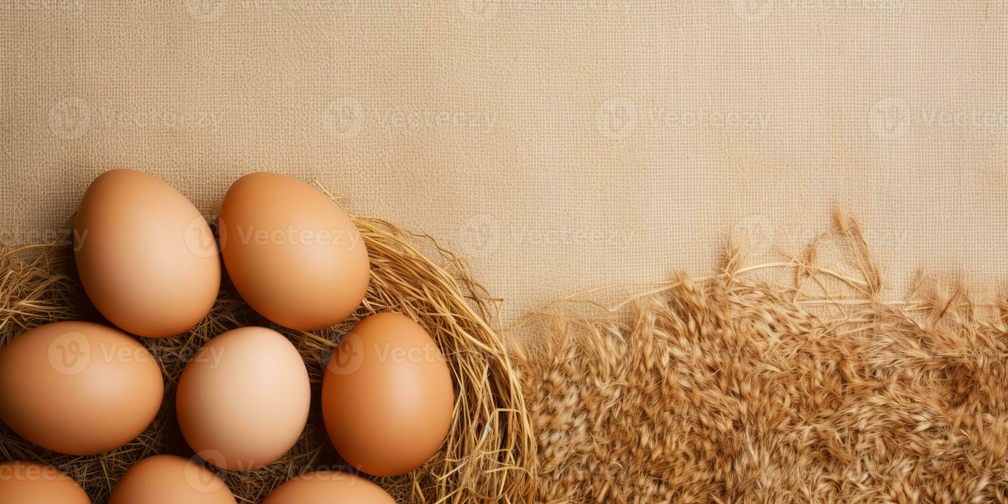 AI Generated. AI Generative. Eco organic chicken hen eggs template background mock up. Graphic Art photo