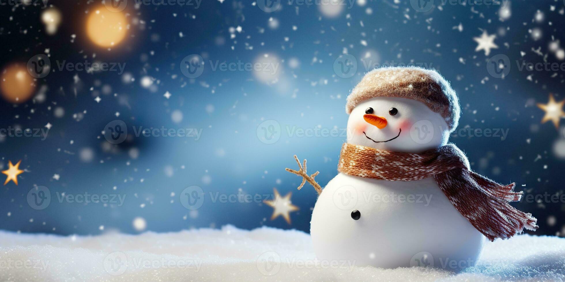 AI Generated. AI Generative. Winter snowball snowflakes snow man snowman christmas new year xmas background mock up. Graphic Art photo