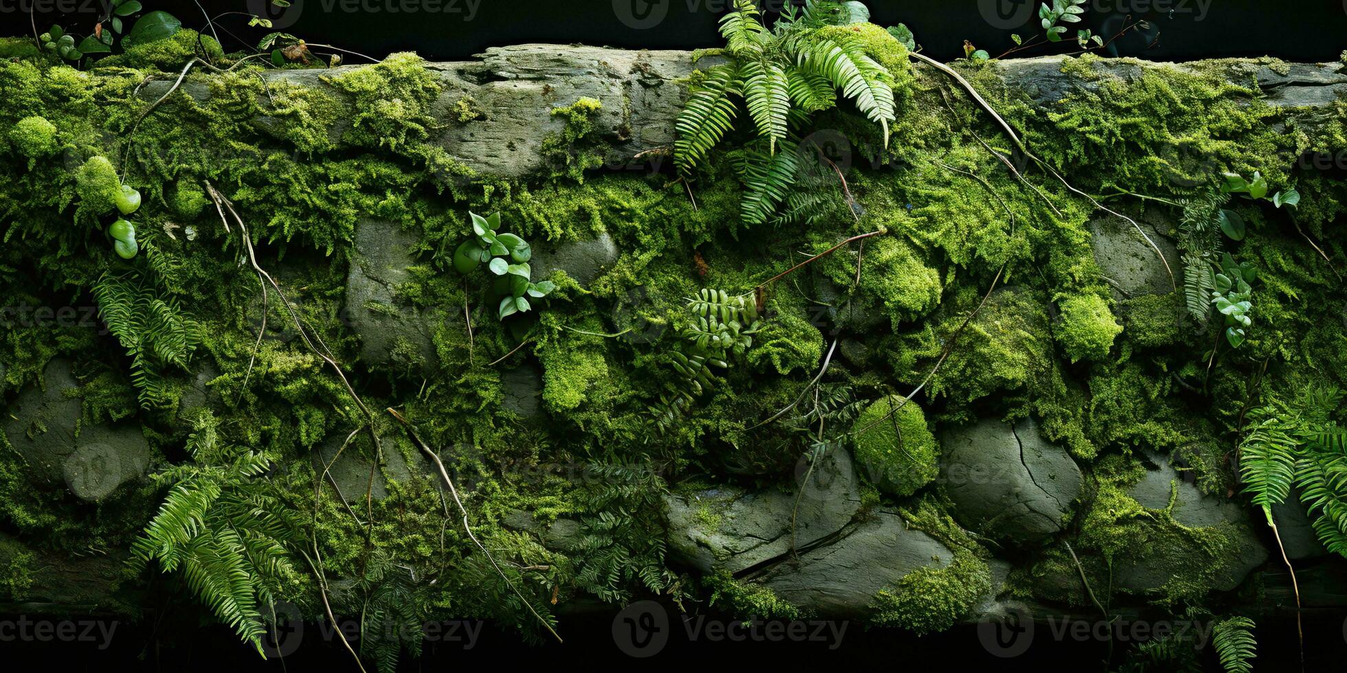 AI Generated. AI Generative. Mossy moss wet texture surface background decoration nature outdoor. Graphic Art photo