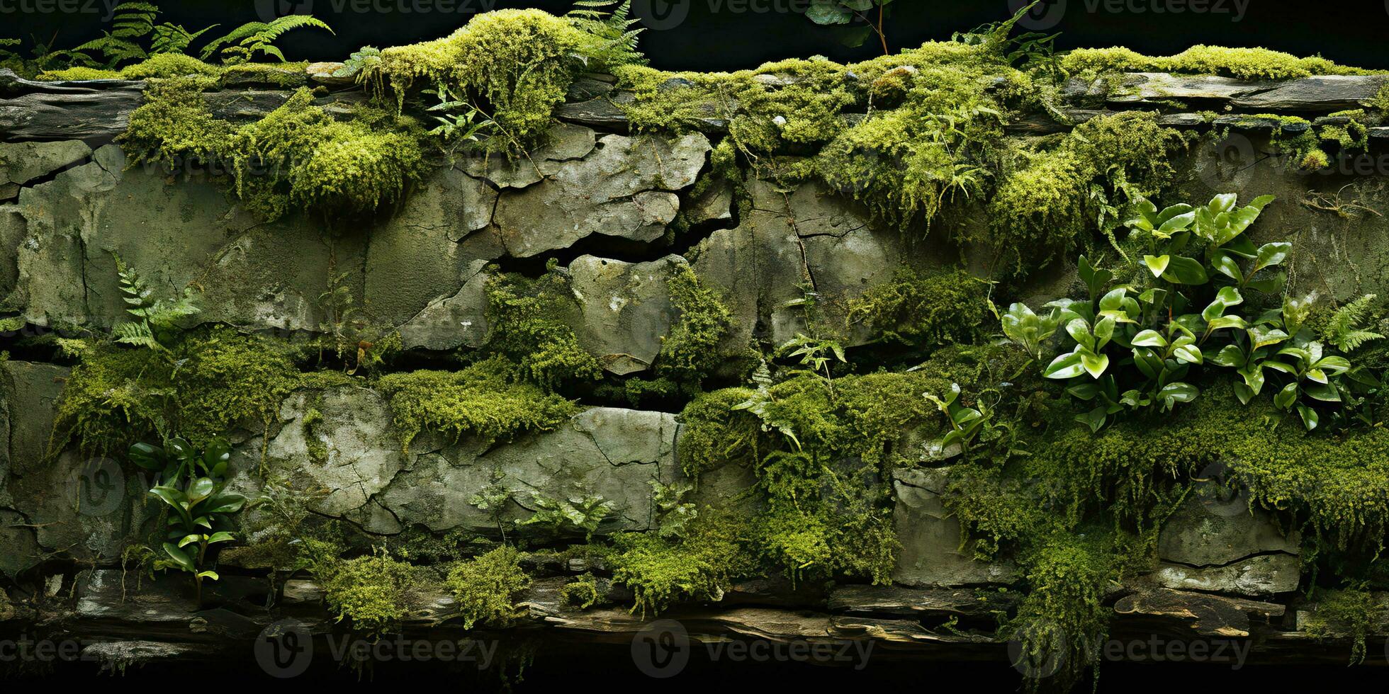 AI Generated. AI Generative. Mossy moss wet texture surface background decoration nature outdoor. Graphic Art photo