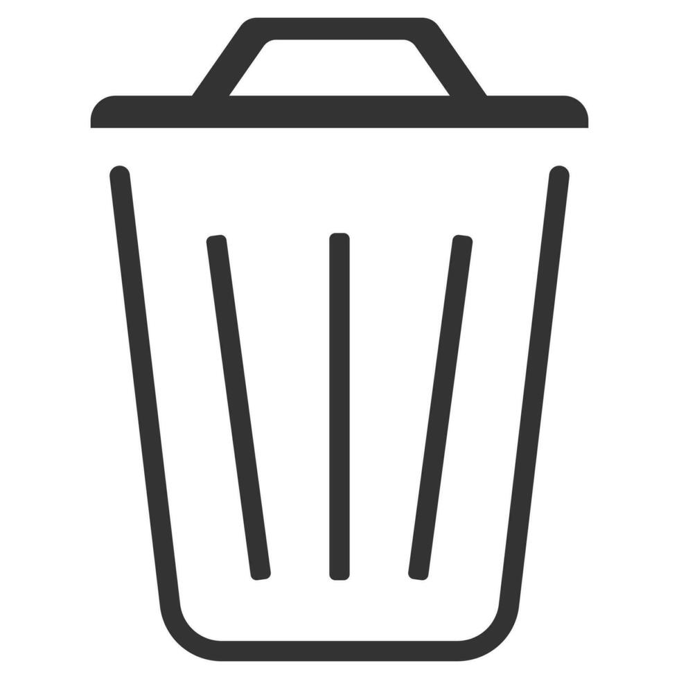 Silhouette of a trash can. Vector flat icon