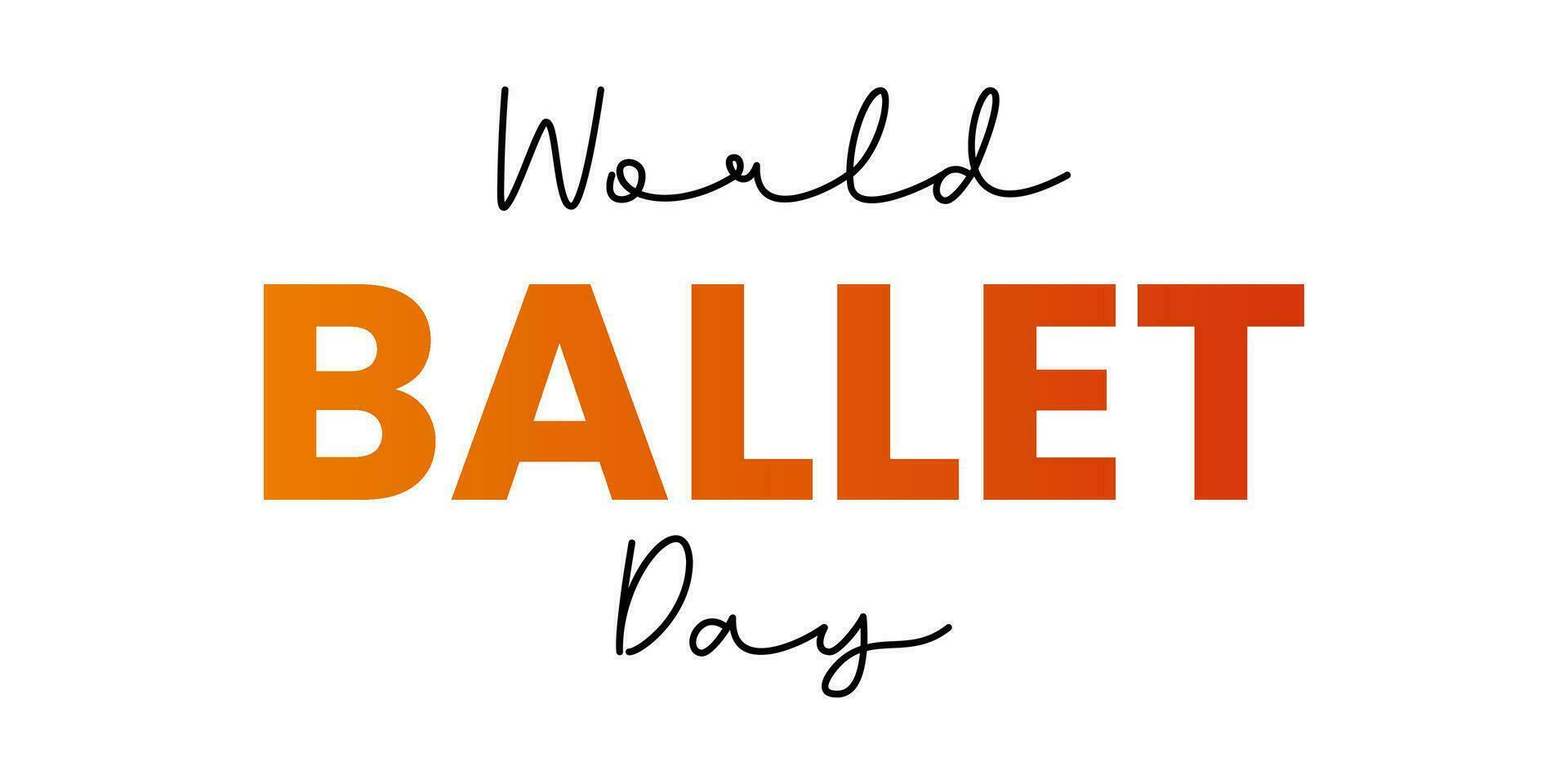 World Ballet Day on 1st October. Ballet dance conceptual illustration. vector