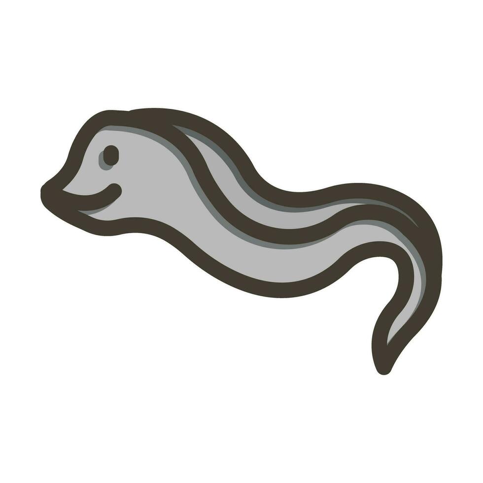 Eel Vector Thick Line Filled Colors Icon For Personal And Commercial Use.