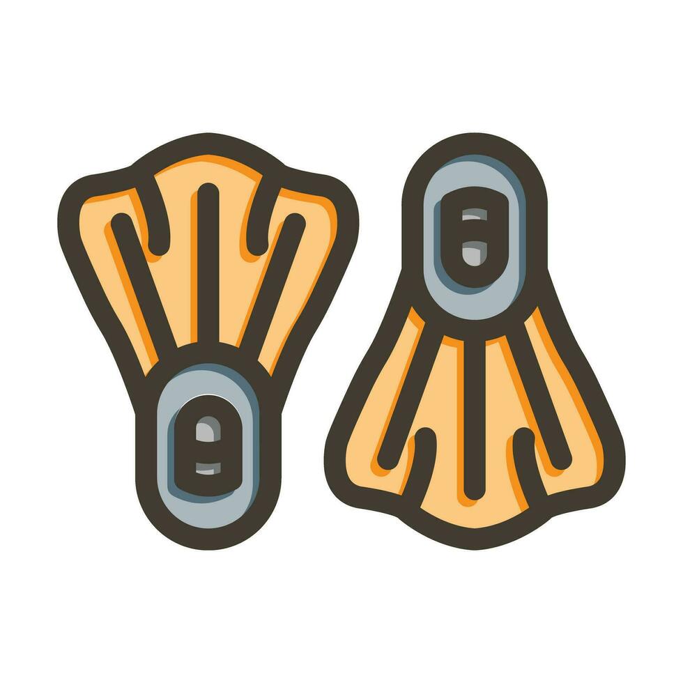 Flippers Vector Thick Line Filled Colors Icon For Personal And Commercial Use.