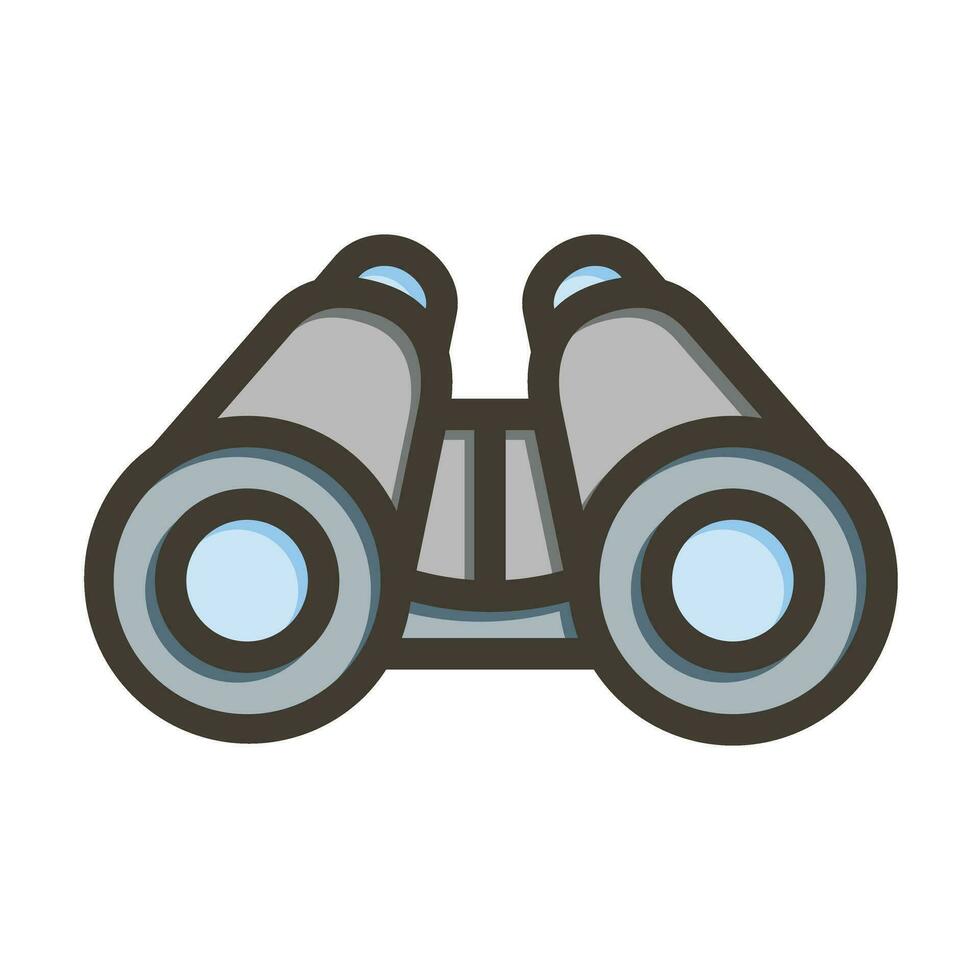 Binocular Vector Thick Line Filled Colors Icon For Personal And Commercial Use.
