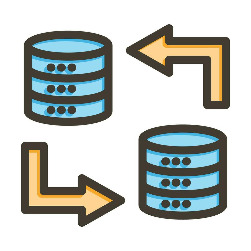 Data Transfer Vector Thick Line Filled Colors Icon For Personal And Commercial Use.