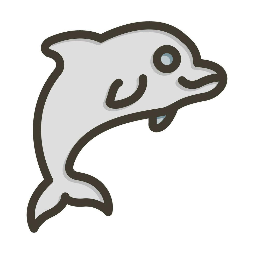 Dolphin Vector Thick Line Filled Colors Icon For Personal And Commercial Use.