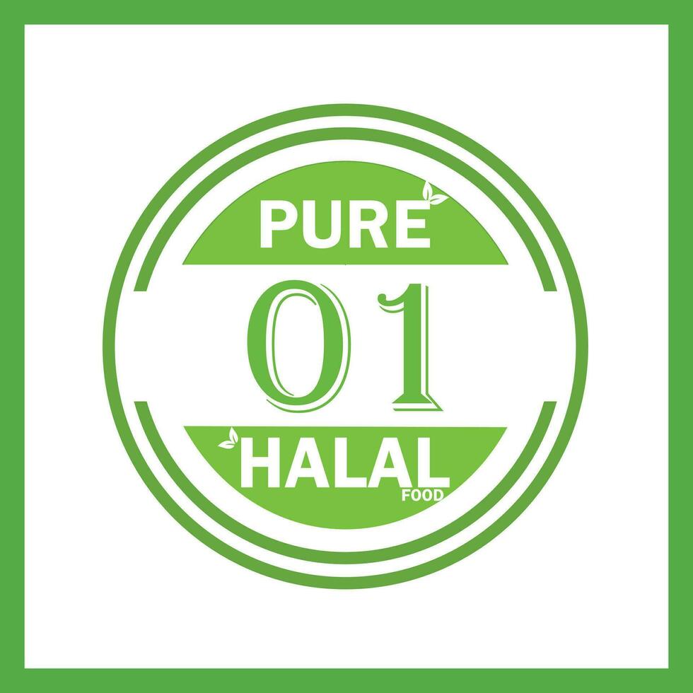 design with halal leaf design  01 vector