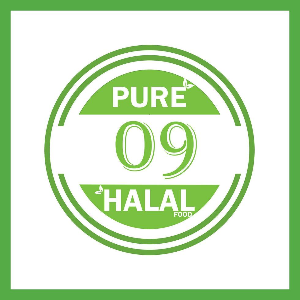 design with halal leaf design  09 vector