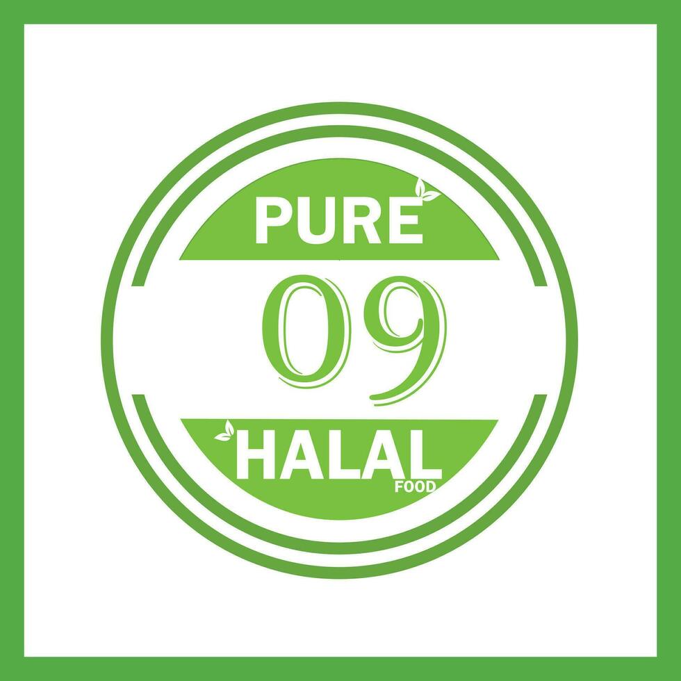 diseño con halal hoja diseño 09 vector