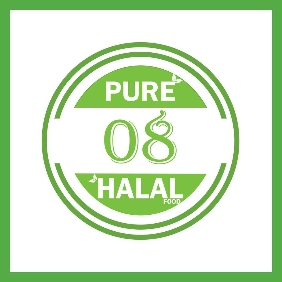 diseño con halal hoja diseño 08 vector