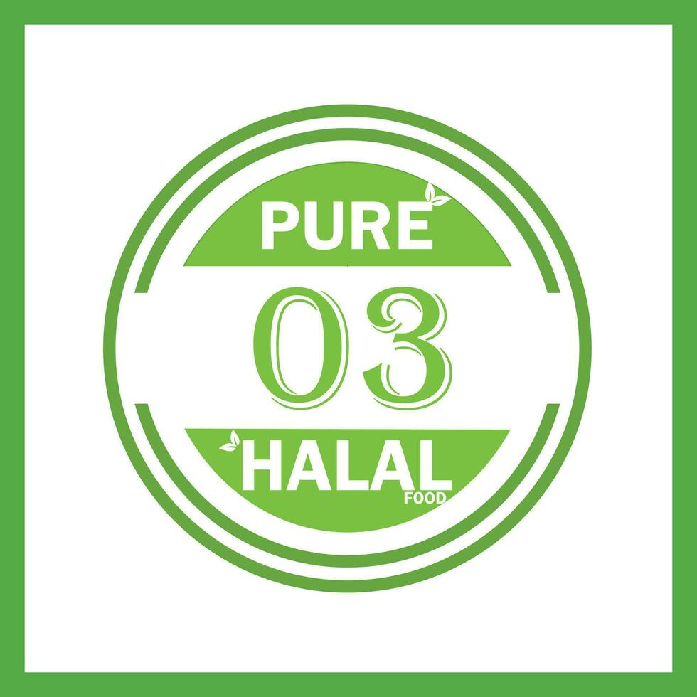 design with halal leaf design  03 vector