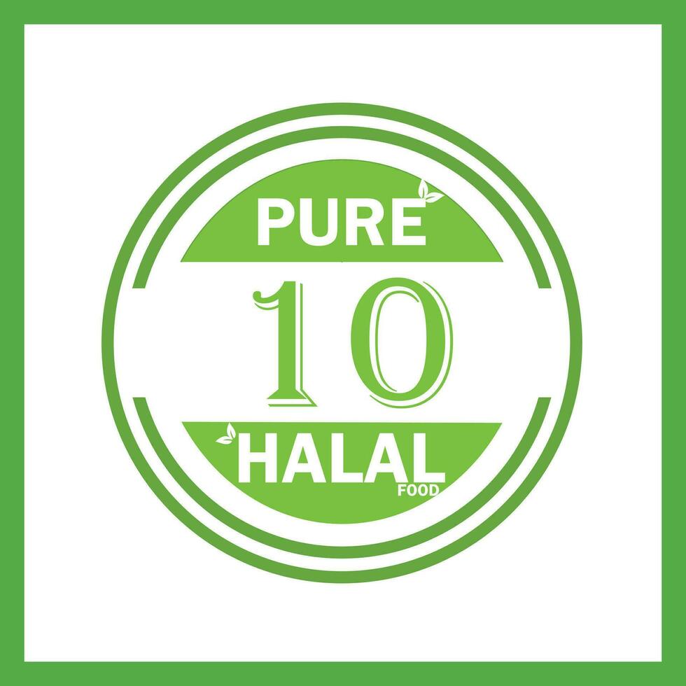 diseño con halal hoja diseño 10 vector