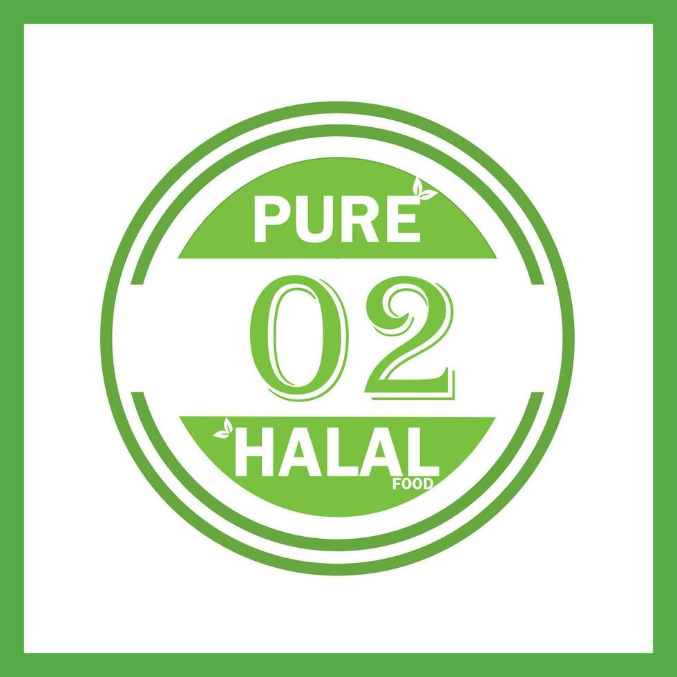design with halal leaf design 02 vector